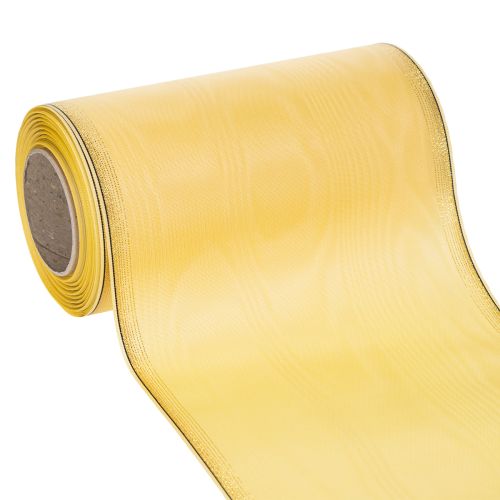 Floristik24 Cinta para corona moiré, cinta amarilla para corona, 175 mm, 25 m
