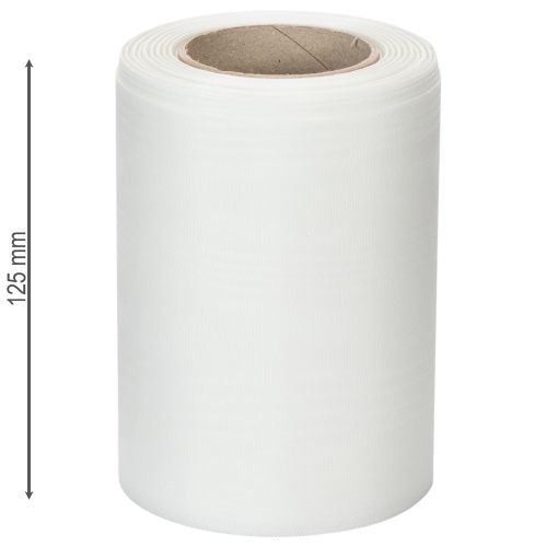 Cinta decorativa de corona blanca de 125 mm y 25 m para servicio funerario, decoración de tumbas. | Floristik24.es