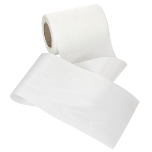Cinta decorativa de corona blanca de 125 mm y 25 m para servicio funerario, decoración de tumbas. | Floristik24.es