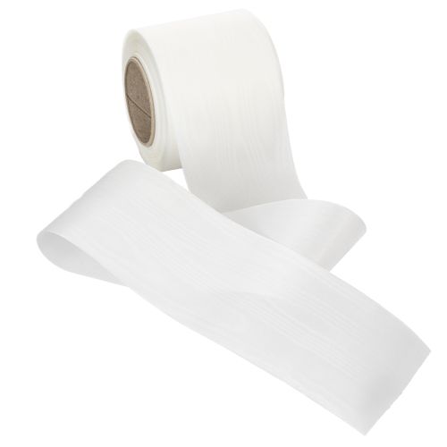 Artículo Cinta blanca para coronas, de alta calidad, 75 mm x 25 m: cinta decorativa para floristería y servicios funerarios, ideal para impresión.