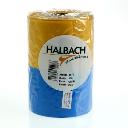 Artículo Cintas para guirnaldas Moiré azul-amarillo 150 mm