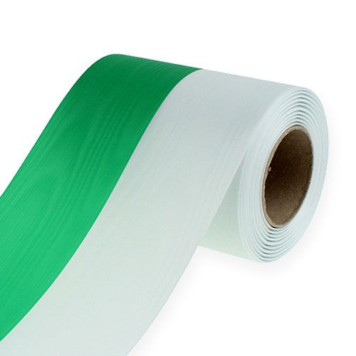 Corona cintas muaré verde-blanco 125mm 25m