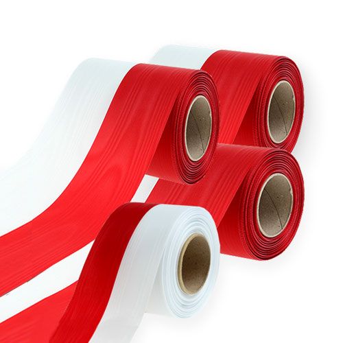 Artículo Cintas de guirnalda Moiré blanco-rojo