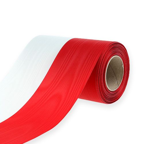 Guirnalda de cintas muaré blanco-rojo 150 mm
