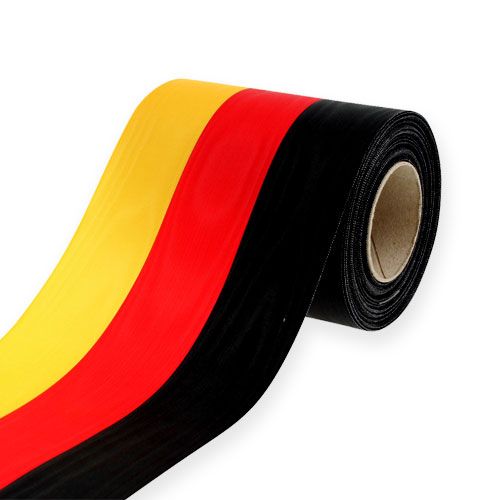 Floristik24 Cintas para guirnalda Moiré negro-rojo-dorado 125 mm