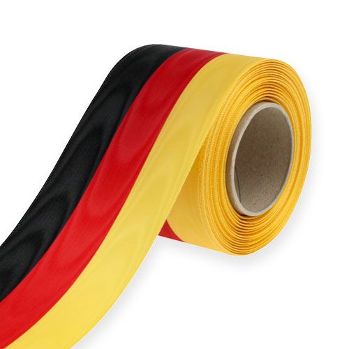 Guirnalda de cintas moiré negro-rojo-dorado 75 mm