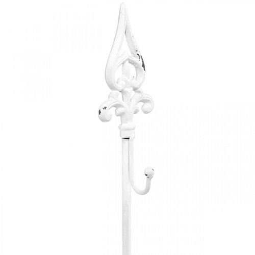 Floristik24 Portacoronas blanco estilo shabby chic, 1 gancho, 76 cm de alto.