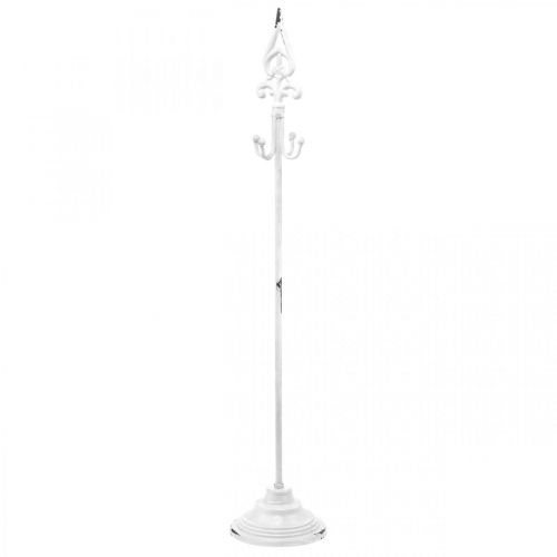 Soporte para coronas de metal blanco Shabby Chic con 4 ganchos de 76 cm de alto