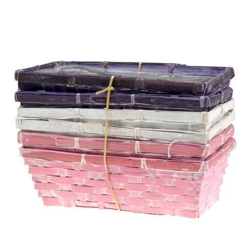 Artículo Cesta para patatas cuadrada morado/blanco/rosa 6 uds.