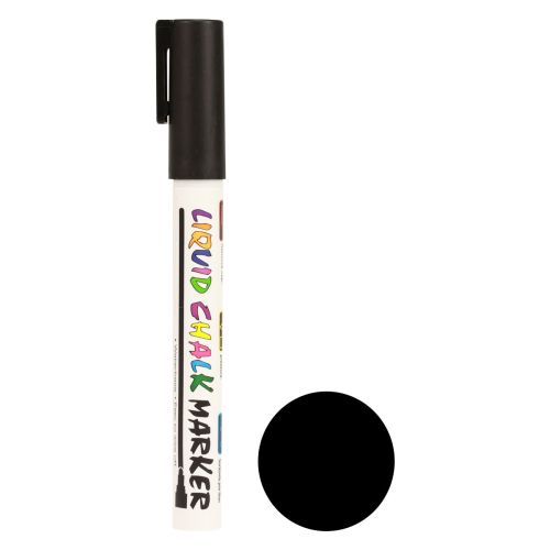 Floristik24 Rotulador de tiza rotulador negro soluble en agua 3mm 1 pieza