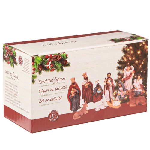 Artículo Set de figuras de Nacimiento 11 figuras de colores pintadas a mano 3,5-9,5cm