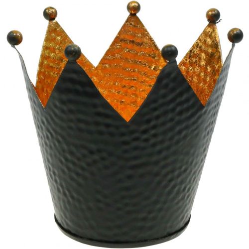 Floristik24 Portavelas corona oro negro decoración de mesa metal H13.5cm