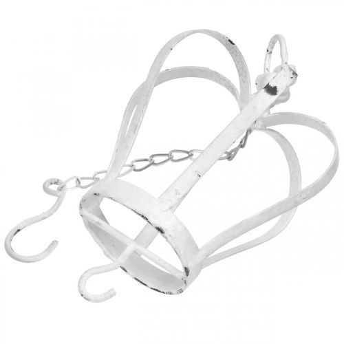 Artículo Corona decorativa para colgar shabby chic blanco Al. 20 cm