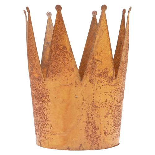 Macetero óxido cuenco decorativo metal corona decorativa vintage Ø16cm