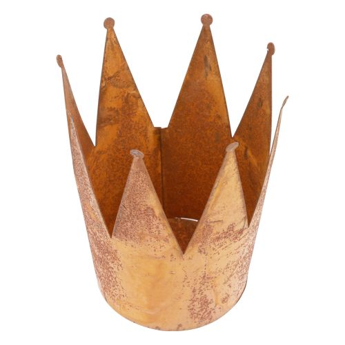 Artículo Macetero óxido cuenco decorativo metal corona decorativa vintage Ø16cm