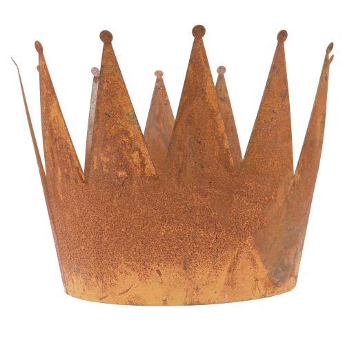 Floristik24 Macetero óxido cuenco decorativo metal corona decorativa vintage Ø30cm
