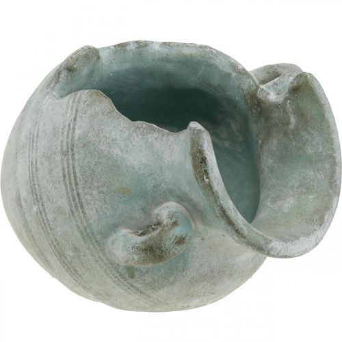 Floristik24 Jarra decorativa rota, jardinera, decoración de hormigón aspecto antiguo L23cm