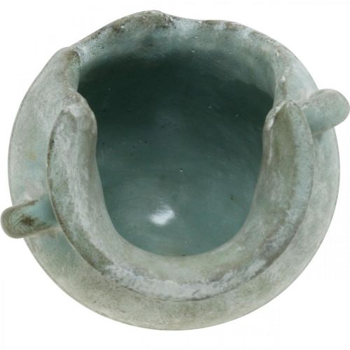 Floristik24 Jarra decorativa rota, jardinera, decoración de hormigón aspecto antiguo L23cm