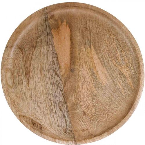 Floristik24 Bandeja de madera, bandeja decorativa, plato decorativo redondo Ø30cm H12cm
