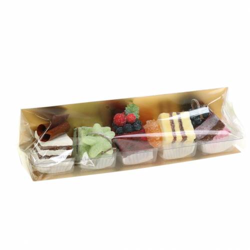 Floristik24 Trozos de tarta artificiales clasificados 4×4cm 5 uds.
