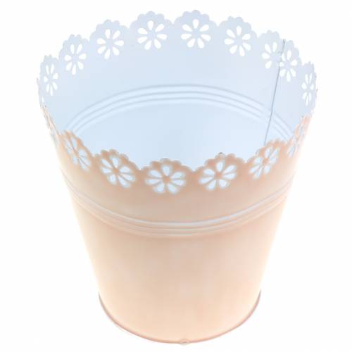 Floristik24 Maceta adorno de flor rosa Ø12.5cm H13.5cm