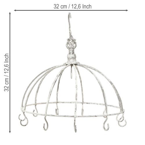 Artículo Percha de cocina Corona de cocina Metal Blanco Shabby Chic Ø31,5cm