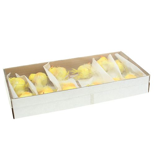 Floristik24 Pollito en alambre amarillo 5,5cm 12uds