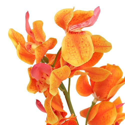 Artículo Orquídea Artificial Mokara Naranja 50cm 6pcs