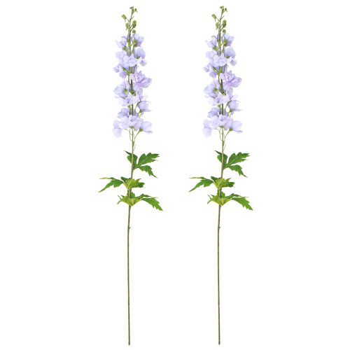 Artículo Flores artificiales Delphinium morado claro en tallo 90cm 2 piezas