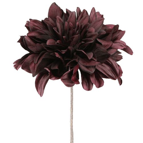 Dalia artificial con flores grandes en burdeos L58cm