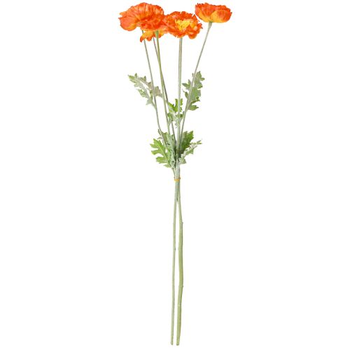 Artículo Amapolas artificiales flores de verano naranja Ø7cm L78cm 3uds