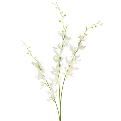 Artículo Rama de orquídea artificial con flores color blanco crema, 90 cm de largo, 2 unidades