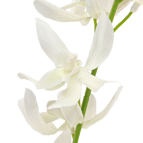 Artículo Rama de orquídea artificial con flores color blanco crema, 90 cm de largo, 2 unidades
