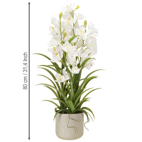 Artículo Orquídeas artificiales en maceta con flores blancas H80cm