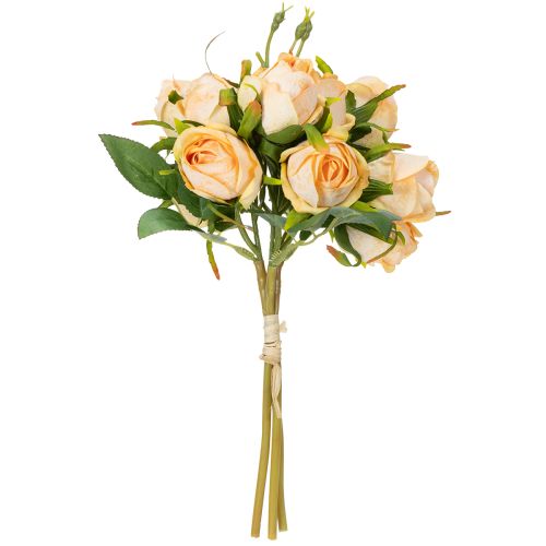 Artículo Ramo de rosas artificiales, decoración realista para salas de estar, 31 cm, 3 piezas