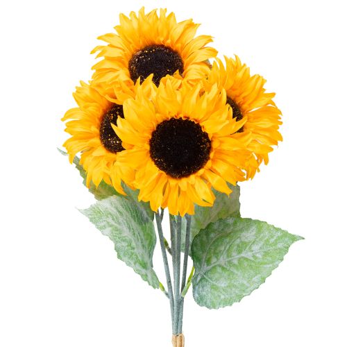 Artículo Girasol Artificial con Hojas Amarillas 58cm 4 uds
