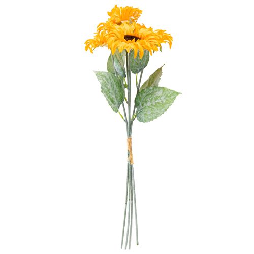 Artículo Girasol Artificial con Hojas Amarillas 58cm 4 uds