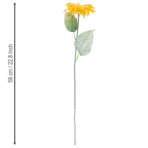 Artículo Girasol Artificial con Hojas Amarillas 58cm 4 uds