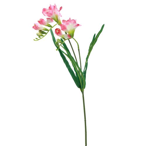 Artículo Flores artificiales de jardín Fresia Rosa 58cm
