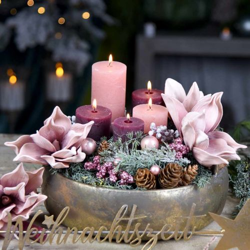 Floristik24 Magnolia artificial rosa viejo flor artificial flor de espuma Ø10cm 6pcs