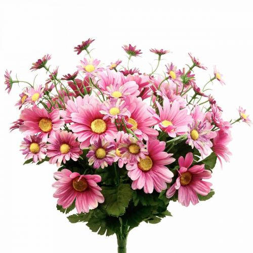 Margaritas artificiales ramo de flores artificiales rosa  44cm-08316