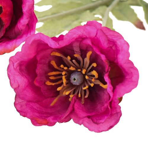 Artículo Amapolas artificiales flores decorativas de seda rosa 70cm