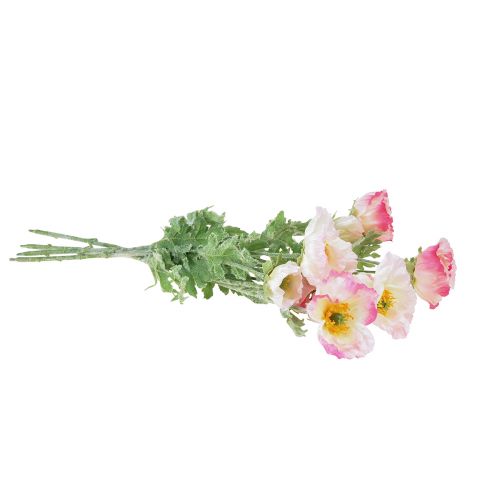 Artículo Amapolas Artificiales Flores De Seda Decorativas Rosa 42cm 4uds