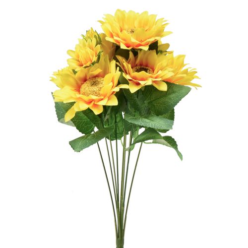 Artículo Ramo de girasoles artificiales Pick Amarillo Naranja 45cm
