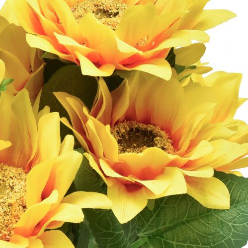 Artículo Ramo de girasoles artificiales Pick Amarillo Naranja 45cm