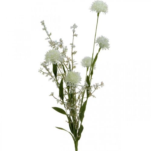 Floristik24 Flor de pradera artificial Ramo de flores de seda blanca Flores artificiales