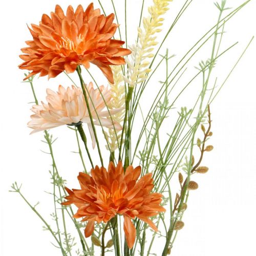 Artículo Flores de prado artificiales Flores artificiales de color naranja en la decoración de verano Pick