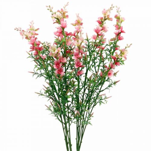 Floristik24 Flores artificiales del prado flores de seda rosadas flores artificiales 4pcs
