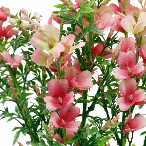 Floristik24 Flores artificiales del prado flores de seda rosadas flores artificiales 4pcs