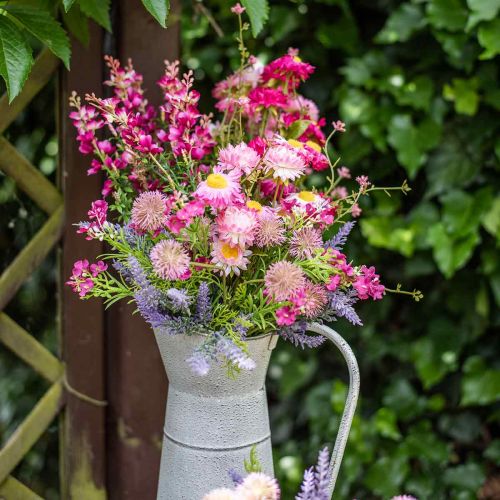 Artículo Flor de prado artificial flores de seda rosa perenne flores artificiales 4 piezas
